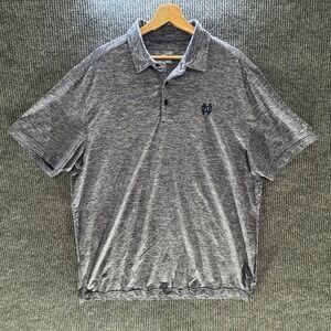 Notre Dame Under Armour Polo Shirt Mens‎ XL HeatGear Athletic Performance Blue